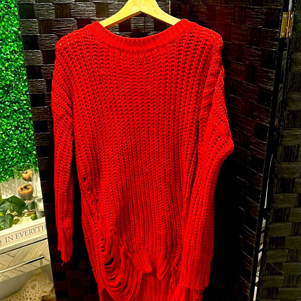 Red sweater dress